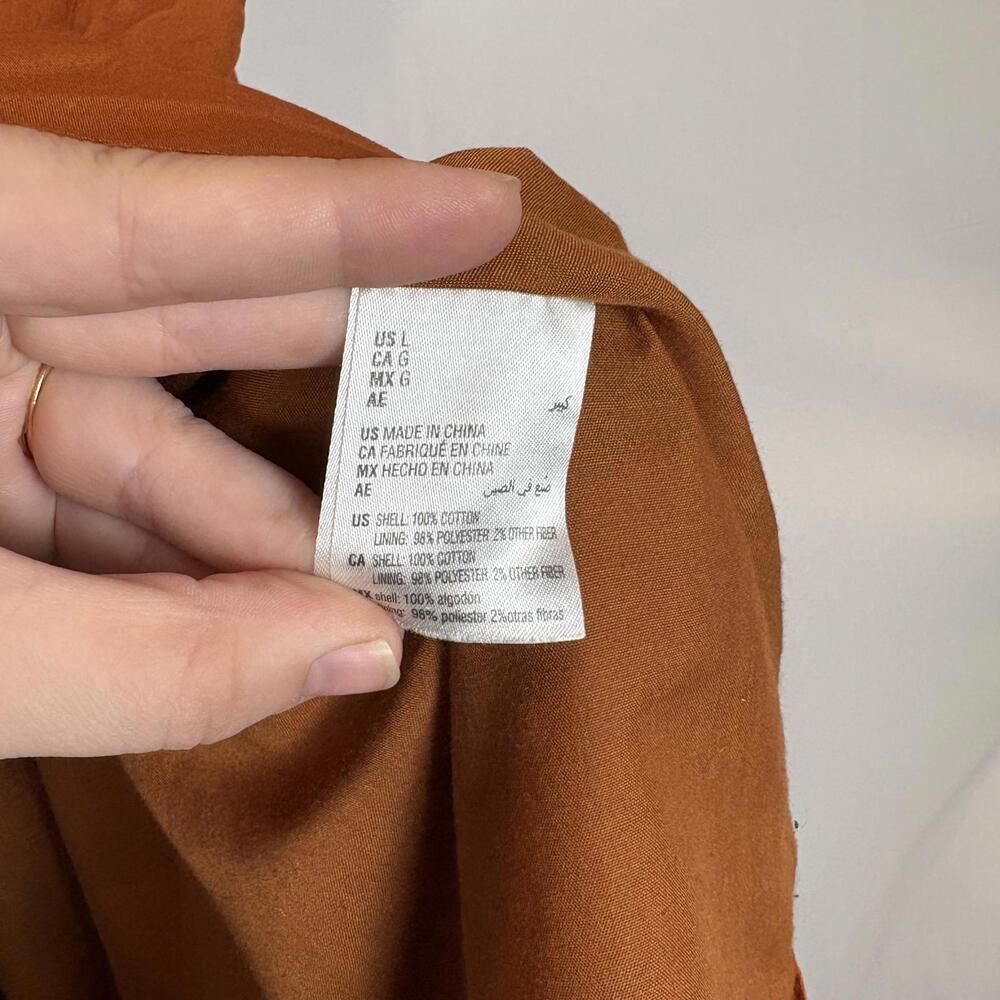 Macy's And Now This Orange Cutout Fit & Flare Bubble Sleeve Dress Size: Large - Picture 7 of 8